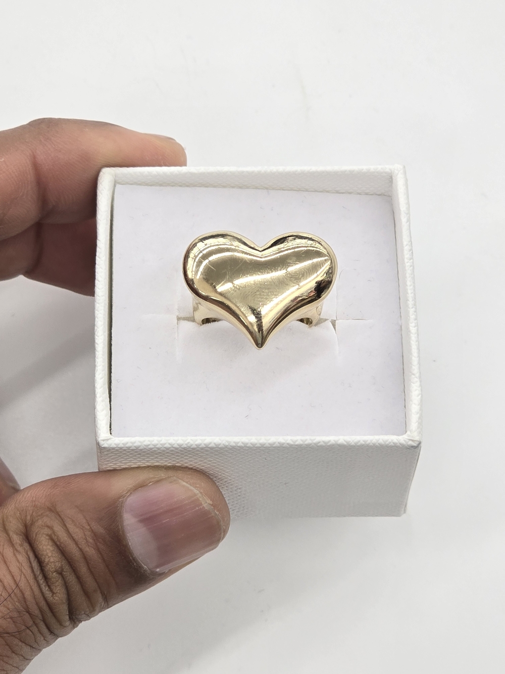 10k Real Gold Heart Statement Ring - Women